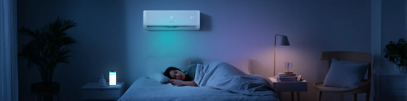 Climatiseur silencieux en mode nuit programmable pour un sommeil paisible et confortable sans perturbations sonores