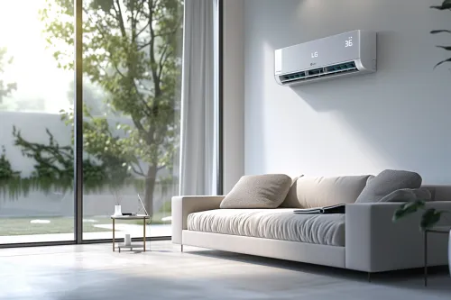 Climatiseur portable LG DualCool avec technologie silencieuse et intelligence artificielle intégrée pour un confort optimal
